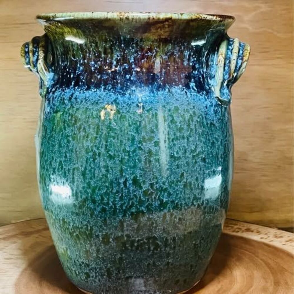 Pottery Vase Wine chiller pottery Signed hand spun